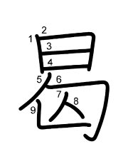 Thứ tự nét chữ 曷