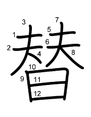 Thứ tự nét chữ 替
