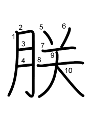 Thứ tự nét chữ 朕