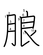 Thứ tự nét chữ 朖