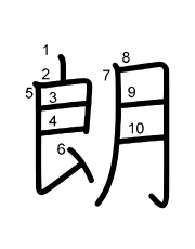 Thứ tự nét chữ 朗