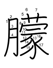 Thứ tự nét chữ 朦