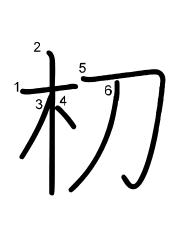 Thứ tự nét chữ 朷