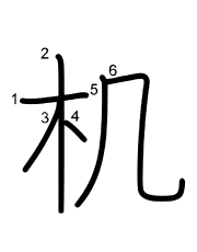 Thứ tự nét chữ 机