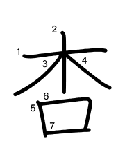 Thứ tự nét chữ 杏