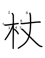 Thứ tự nét chữ 杖