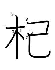 Thứ tự nét chữ 杞
