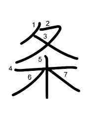 Thứ tự nét chữ 条