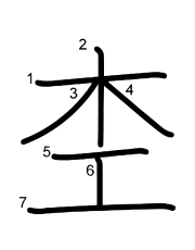 Thứ tự nét chữ 杢