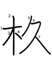 Thứ tự nét chữ 杦
