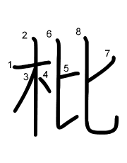 Thứ tự nét chữ 枇