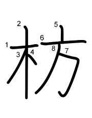 Thứ tự nét chữ 枋