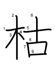 Thứ tự nét chữ 枯