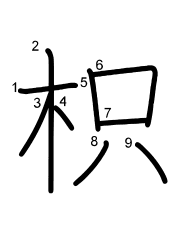 Thứ tự nét chữ 枳