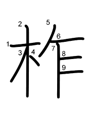 Thứ tự nét chữ 柞