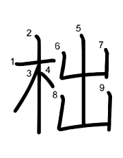 Thứ tự nét chữ 柮