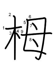 Thứ tự nét chữ 栂