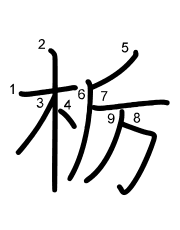 Thứ tự nét chữ 栃