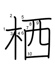 Thứ tự nét chữ 栖