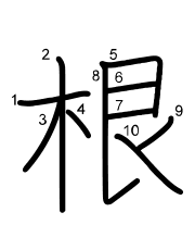 Thứ tự nét chữ 根