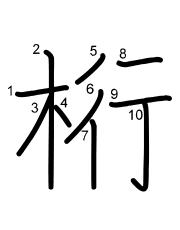 Thứ tự nét chữ 桁