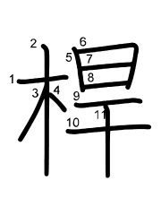 Thứ tự nét chữ 桿