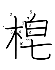 Thứ tự nét chữ 梍
