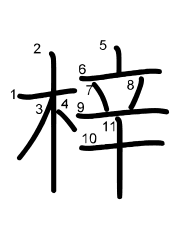 Thứ tự nét chữ 梓