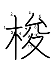 Thứ tự nét chữ 梭