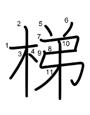Thứ tự nét chữ 梯