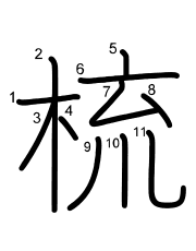 Thứ tự nét chữ 梳