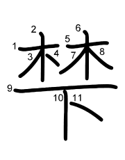 Thứ tự nét chữ 梺