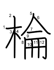 Thứ tự nét chữ 棆