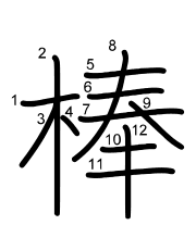 Thứ tự nét chữ 棒