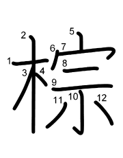 Thứ tự nét chữ 棕