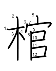 Thứ tự nét chữ 棺