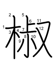 Thứ tự nét chữ 椒