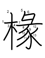 Thứ tự nét chữ 椽