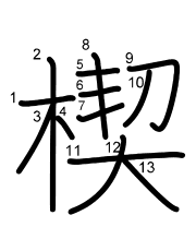 Thứ tự nét chữ 楔