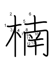 Thứ tự nét chữ 楠