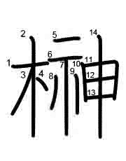 Thứ tự nét chữ 榊