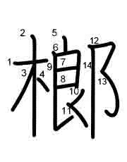 Thứ tự nét chữ 榔