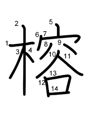 Thứ tự nét chữ 榕