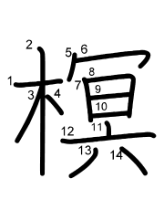 Thứ tự nét chữ 榠