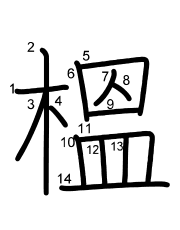 Thứ tự nét chữ 榲