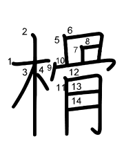 Thứ tự nét chữ 榾