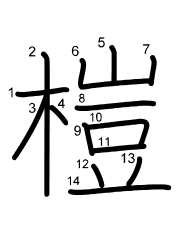 Thứ tự nét chữ 榿