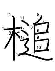Thứ tự nét chữ 槌