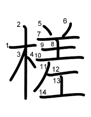 Thứ tự nét chữ 槎
