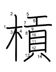 Thứ tự nét chữ 槓